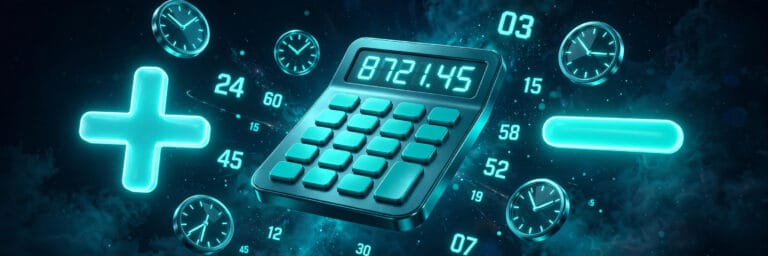 Calculadora 3D para sumar horas y minutos