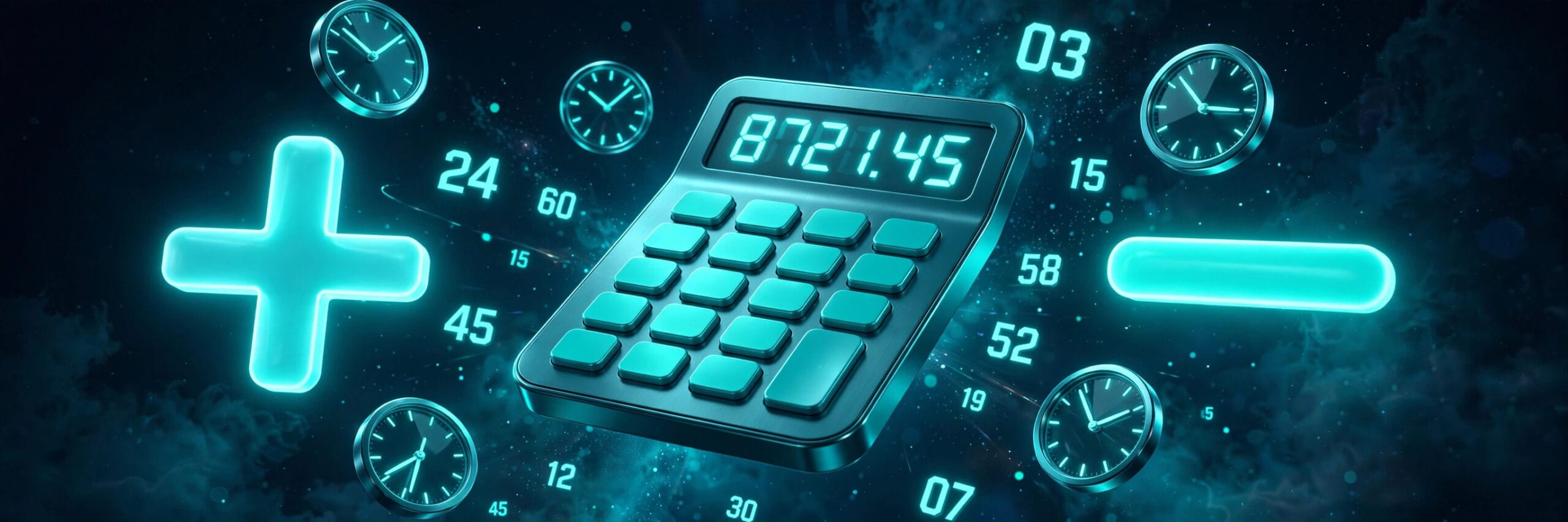 Calculadora 3D para sumar horas y minutos